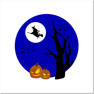 haloween broom Posters and Art